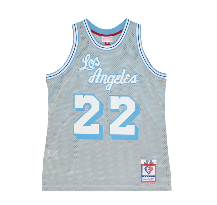 Mitchell and Ness LA Lakers Men's M&N 75th Silver Anniversary Elgin Baylor #22 Swingman Jersey