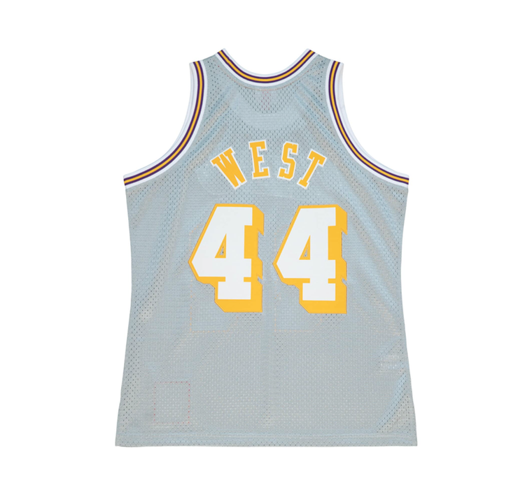 Mitchell and Ness LA Lakers Men's M&N 75th Silver Anniversary Jerry West #44 Swingman Jersey