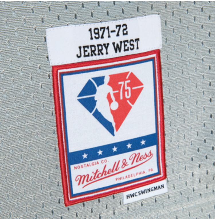 Mitchell and Ness LA Lakers Men's M&N 75th Silver Anniversary Jerry West #44 Swingman Jersey