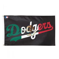 Wincraft MLB LA Dodgers Black Wordmark MX Flag Background Deluxe 3'x5' Flag