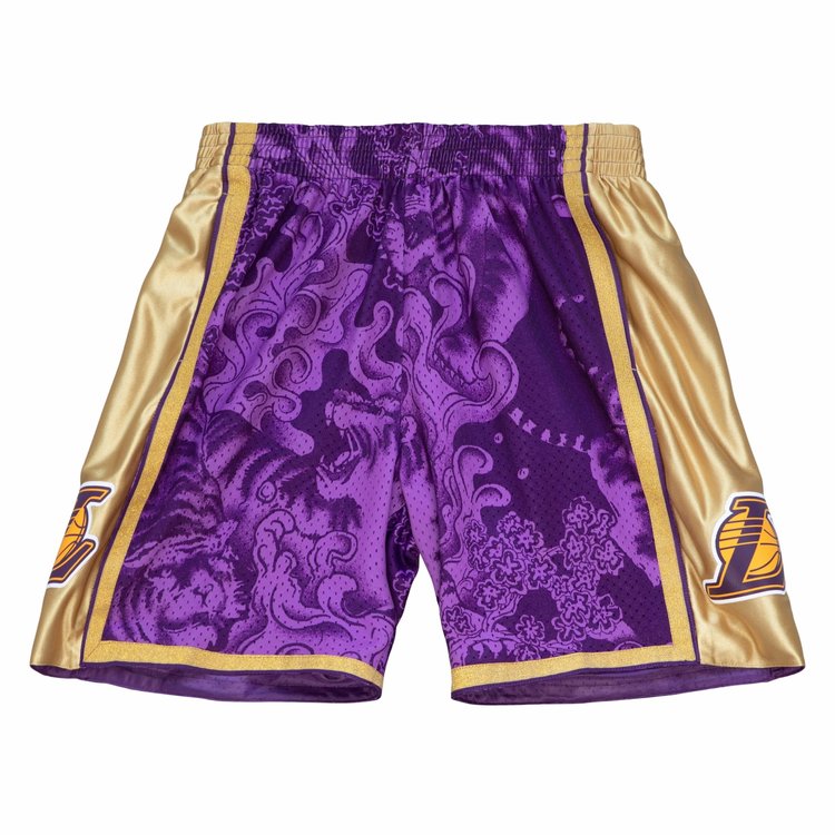 Mitchell and Ness Lakers M&N Men's NBA CNY 4.0 Swingman Purple Shorts