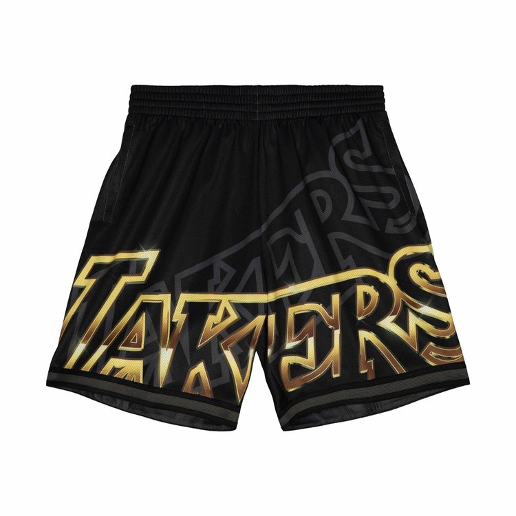Mitchell and Ness LA Lakers M&N Men's Big Face 4.0 Black Gold Shorts