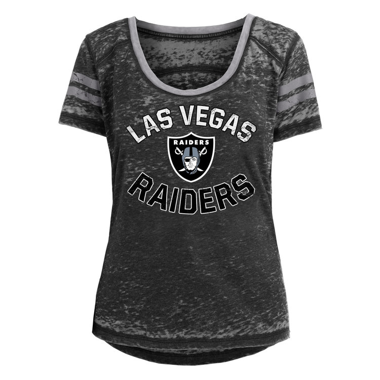 New Era Raiders W Slub Ringer Scoop Tee