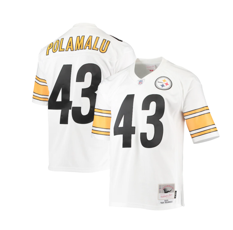 Mitchell and Ness NFL Pittsburgh Steelers Men's Mitchell & Ness 2005 Troy Polamalu #43 Jersey White