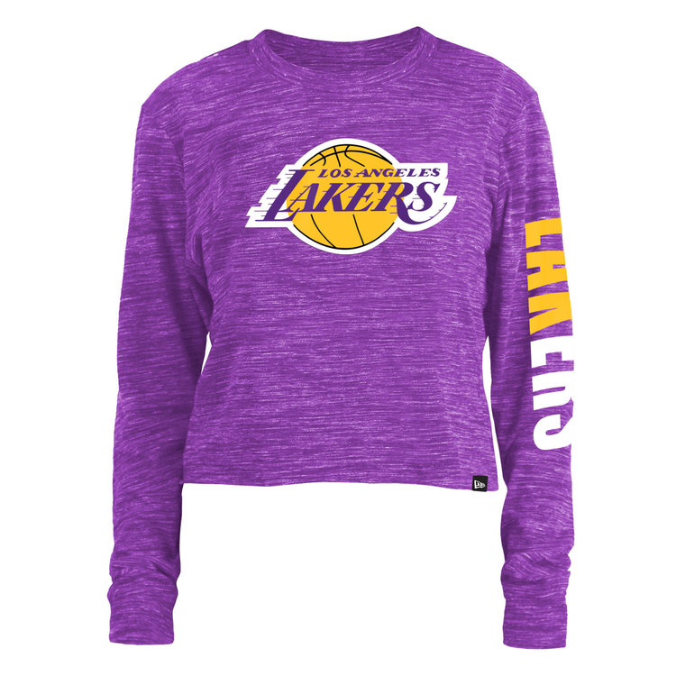 New Era LA Lakers W NE Purple Space Dye L/S Crop