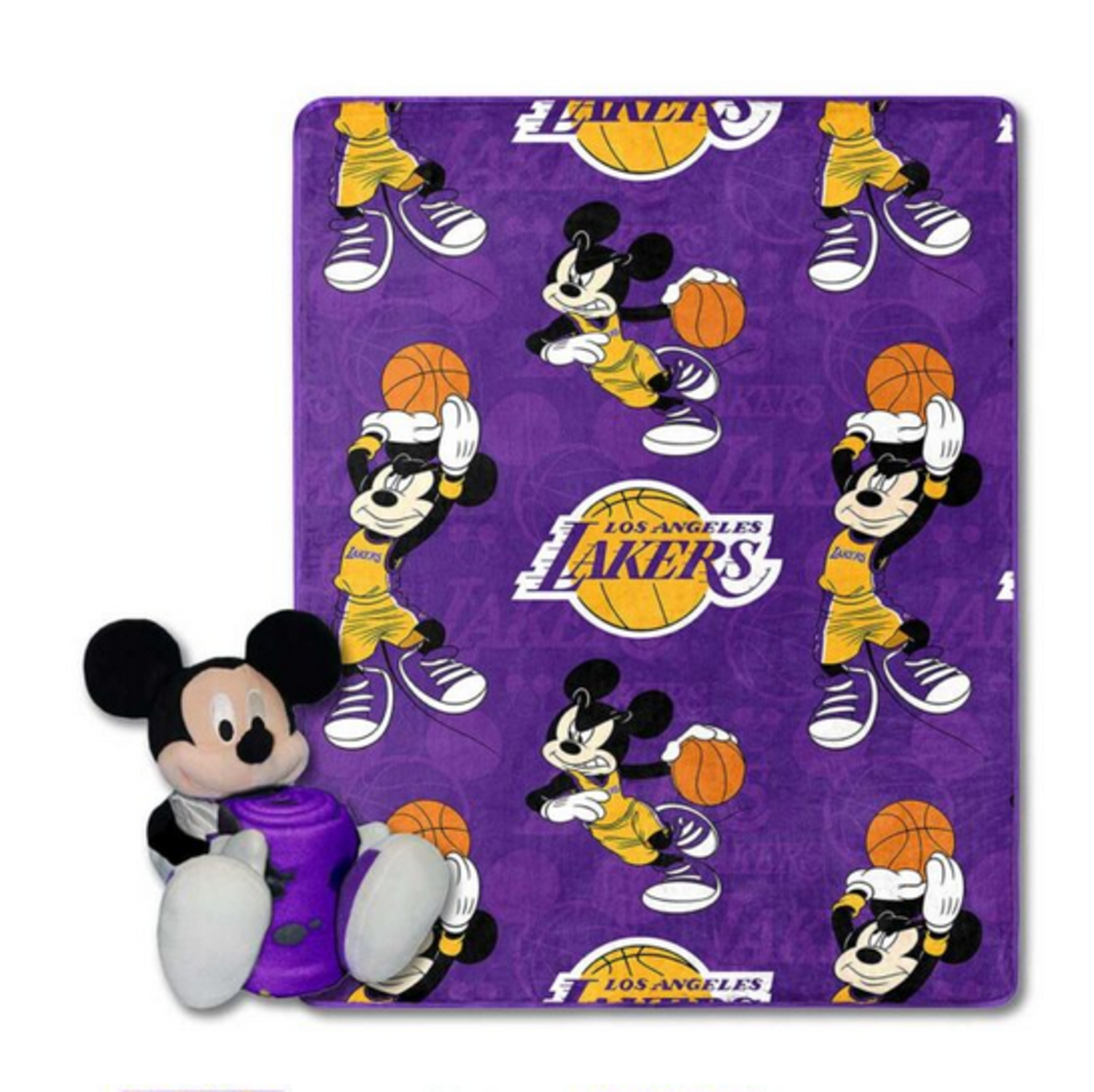 Northwest Lakers Mickey Mouse Character & Throw Set
