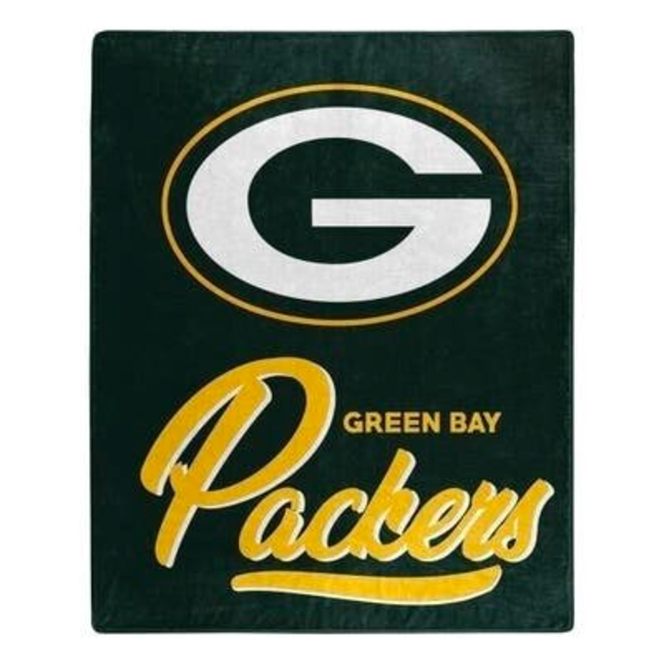 Northwest Packers Signature Plush Raschel Throw Blanket 50x60