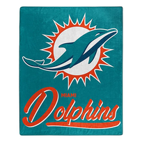 Northwest Dolphins Signature Plush Raschel Throw Blanket 50x60