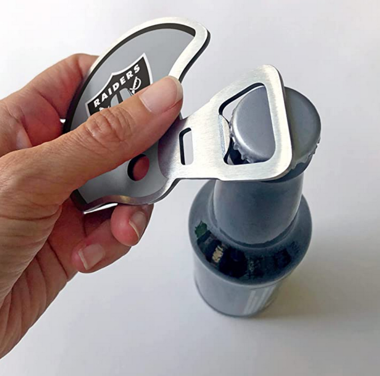 You The Fan Season Opener Helmet Magnetic Stainless Steel Bottle Opener - Raiders