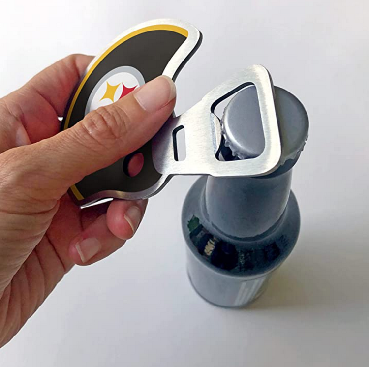 You The Fan Season Opener Helmet Magnetic Stainless Steel Bottle Opener - Steelers
