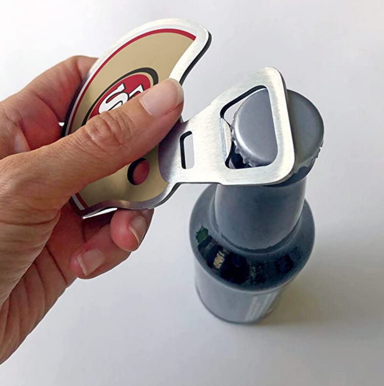 You The Fan Season Opener Helmet Magnetic Stainless Steel Bottle Opener - 49ers
