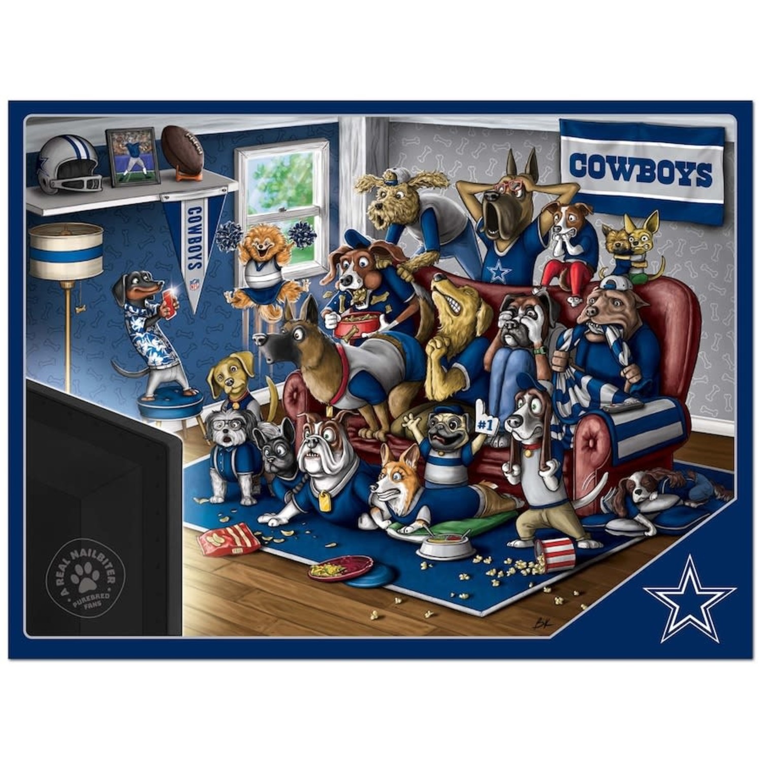 Puzzle 500 pcs - Purebred Fans A Real Nailbiter - Dallas Cowboys