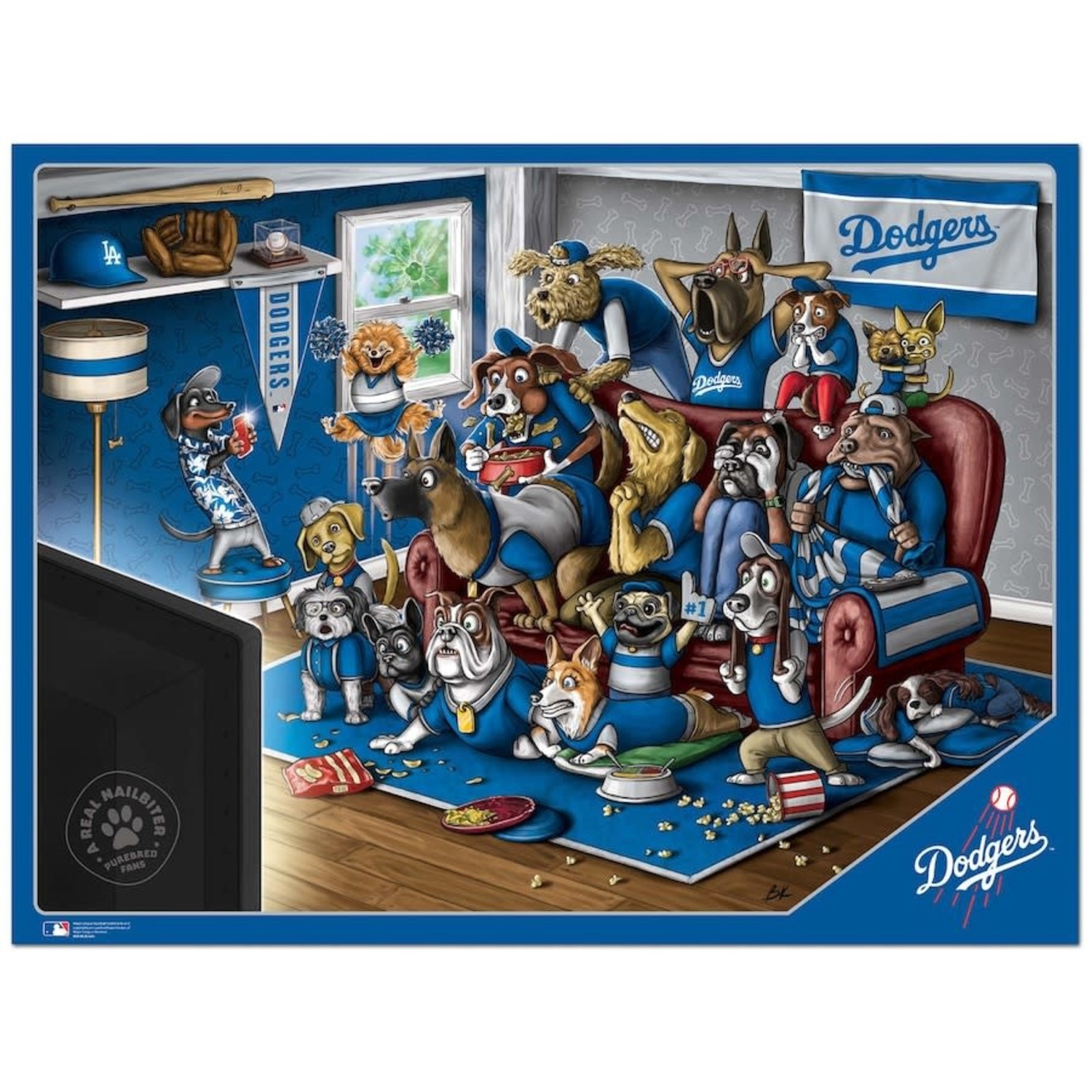 Puzzle 500 pcs - Purebred Fans A Real Nailbiter - LA Dodgers - The