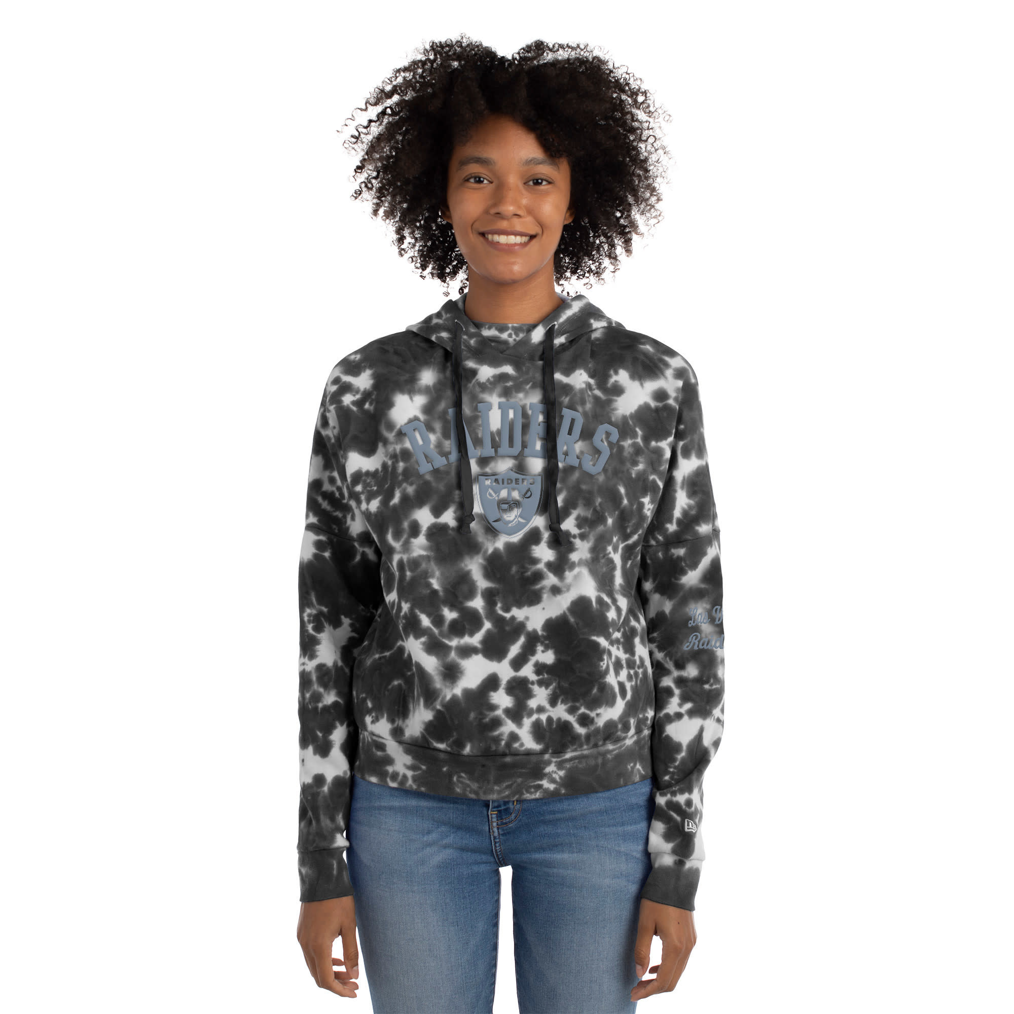 Raiders M NE Black Tie Dye P/O Hood - The Locker Room of Downey