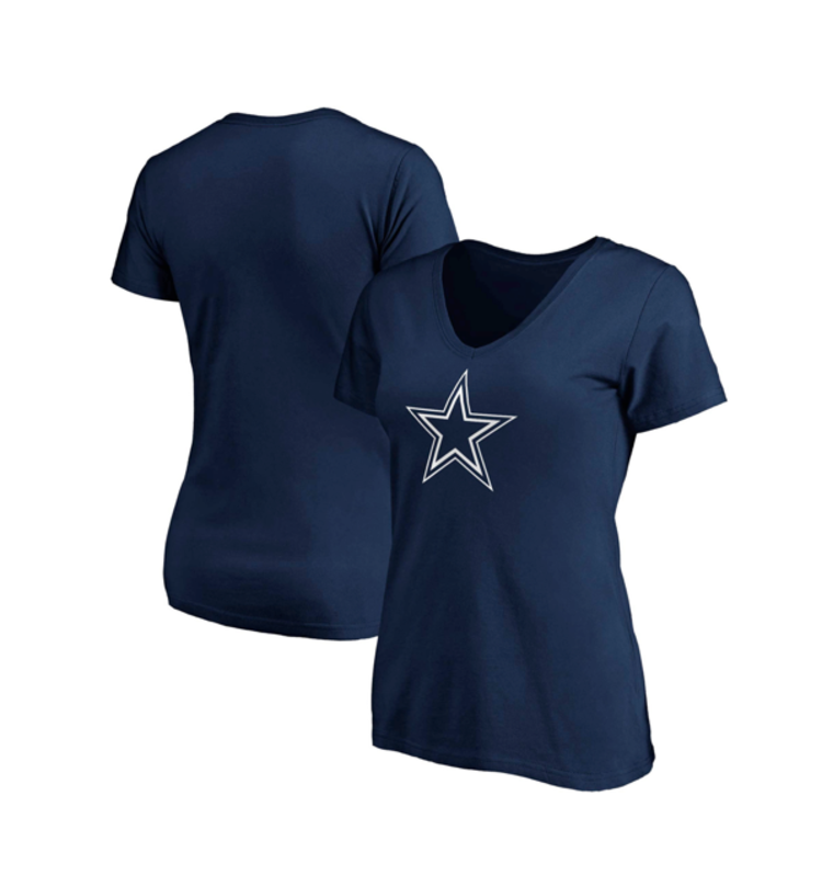 Fanatics Cowboys W Cotton Primary Logo Navy S/S V-Neck