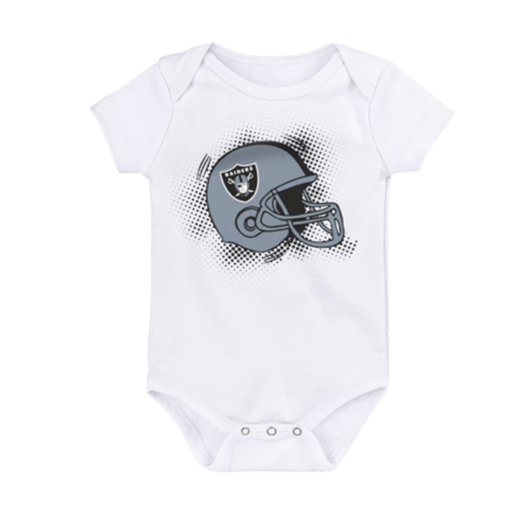NFL Raiders Newborn Game On 3-Piece Creeper Set