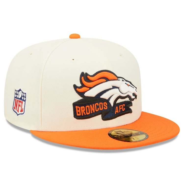 New Era Broncos 2022 NFL Sideline Cream/Orange
