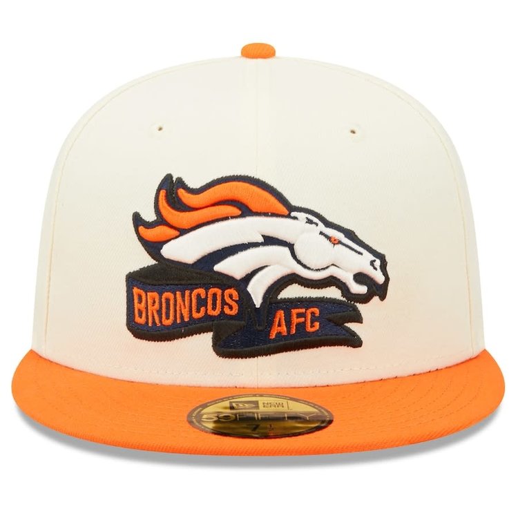 New Era Broncos 2022 NFL Sideline Cream/Orange