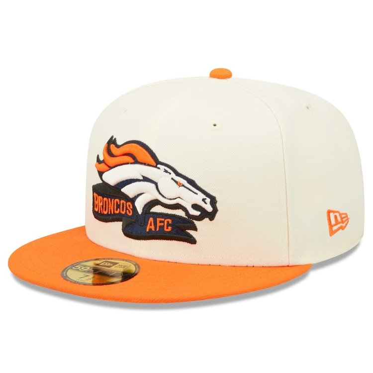 New Era Broncos 2022 NFL Sideline Cream/Orange