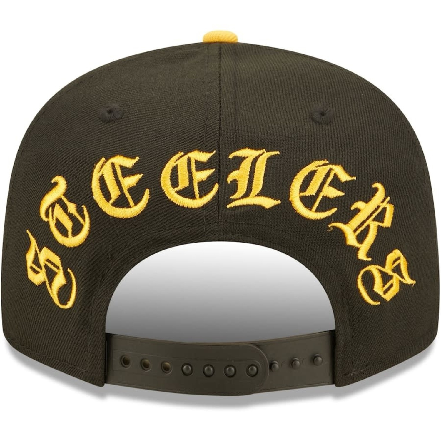 Men's Pittsburgh Steelers New Era Black Blackletter Cuffed Knit Hat