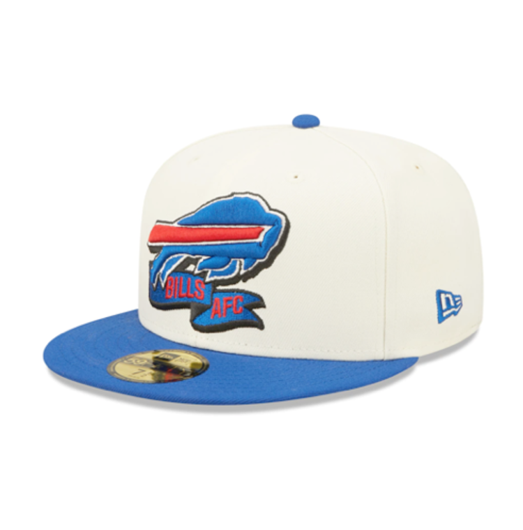 New Era Bills 2022 NFL Sideline Cream/Royal