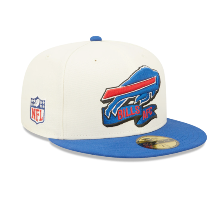 New Era Bills 2022 NFL Sideline Cream/Royal