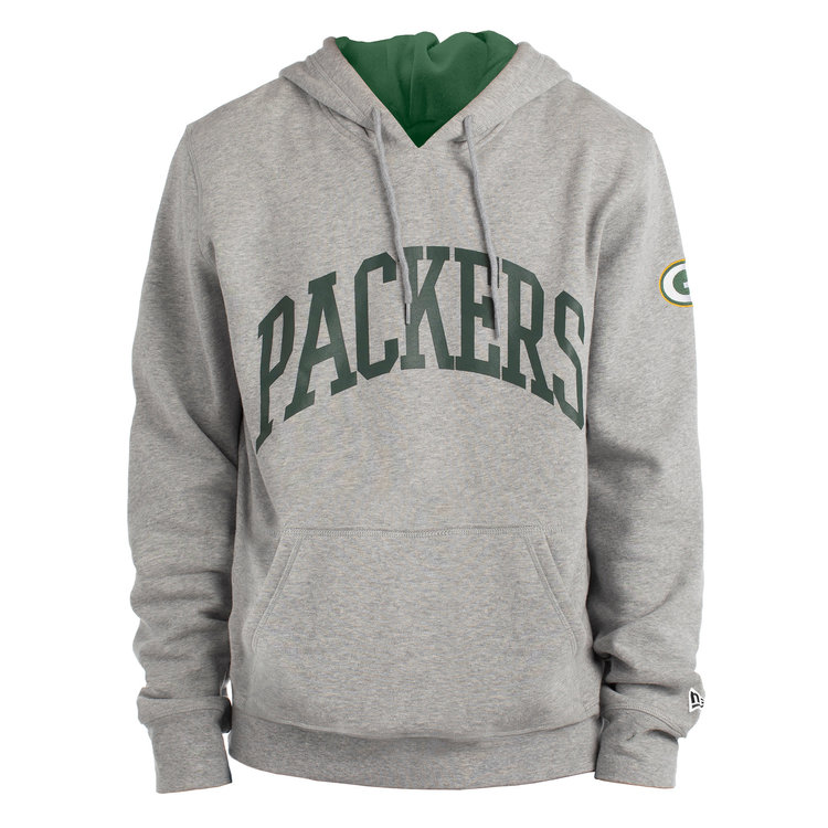 New Era Packers M NE Gray Block Arch Hoodie