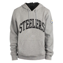 New Era Steelers M NE Gray Block Arch Hoodie