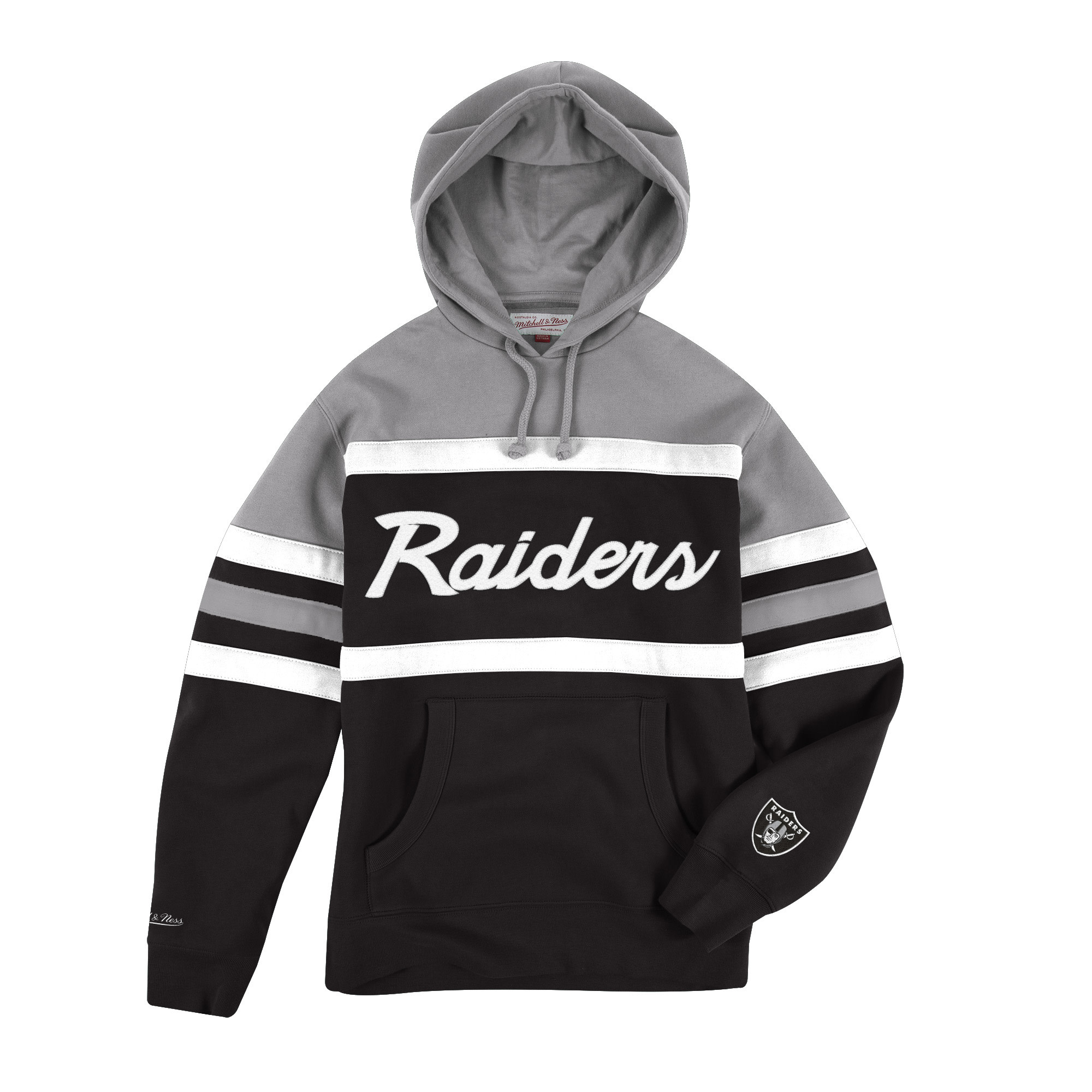 Las Vegas Raiders Mitchell & Ness Postgame Short Sleeve Hoodie - Black