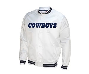 Mitchell and Ness Dallas Cowboys M&N Special Script Heavyweight Satin  Jacket Navy White