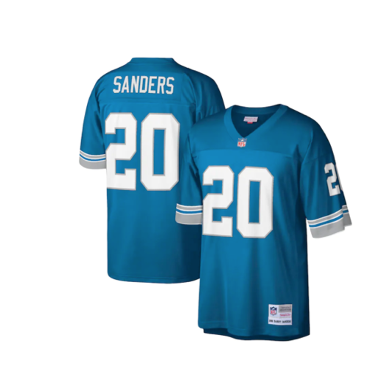 Mitchell and Ness Detroit Lions Men's Mitchell & Ness 1996 Barry Sanders #20 Jersey Blue