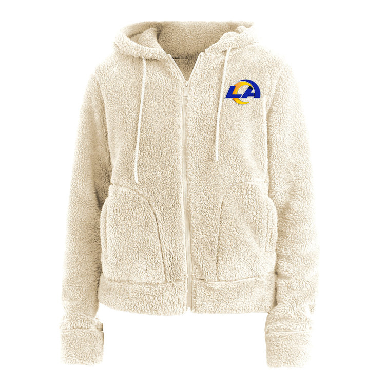 New Era Rams Women's NE Sherpa Ivory F/Z Hoodie