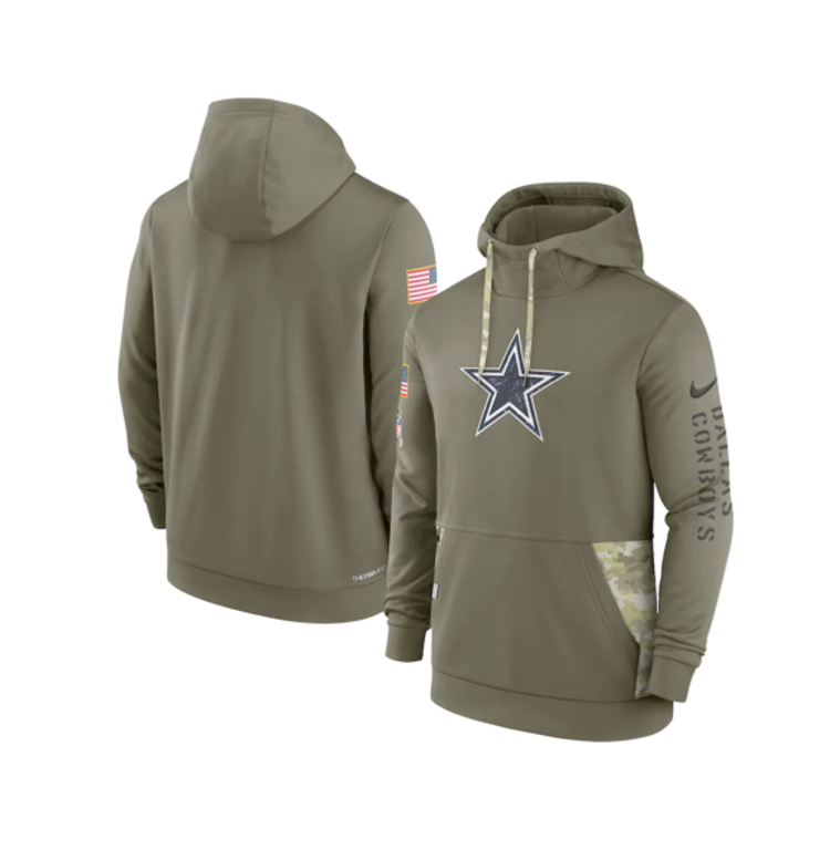 Nike Cowboys 2022 Salute to Service Pullover Therma Hoodie