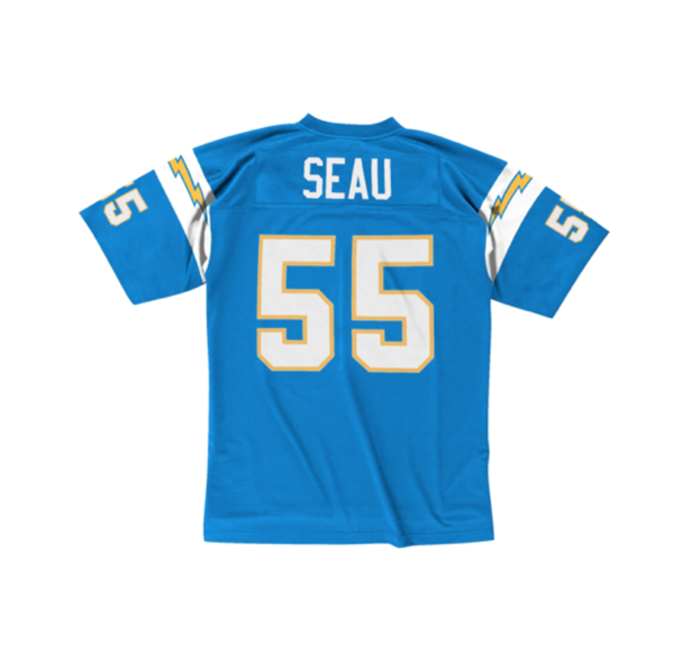 Mitchell and Ness LA Chargers Men's Mitchell & Ness 2002 Junior Seau #55 Jersey Blue