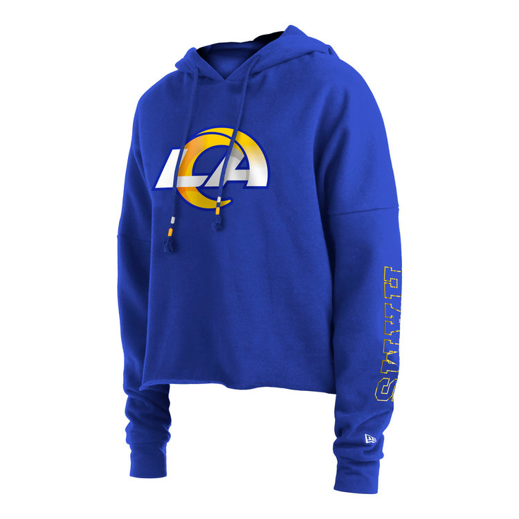 New Era Rams W NE Blue Crop Hoodie