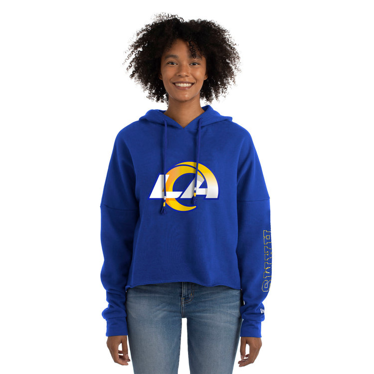 New Era Rams W NE Blue Crop Hoodie