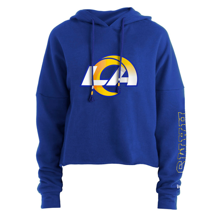 New Era Rams W NE Blue Crop Hoodie