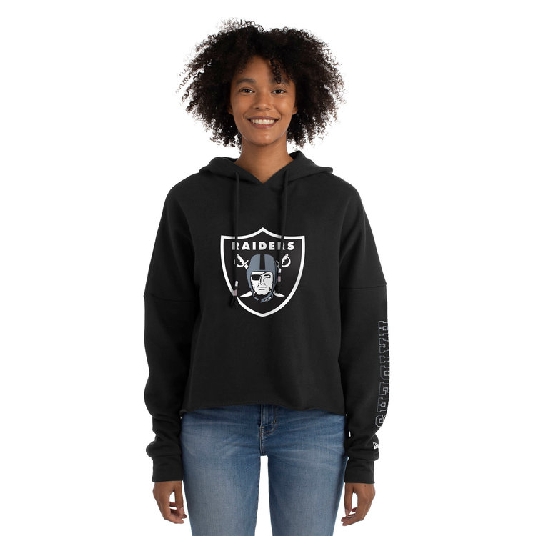 New Era Raiders W NE Black Crop Hoodie
