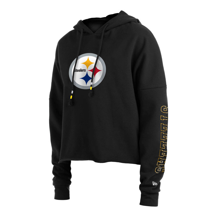 New Era Steelers W NE Black Crop Hoodie