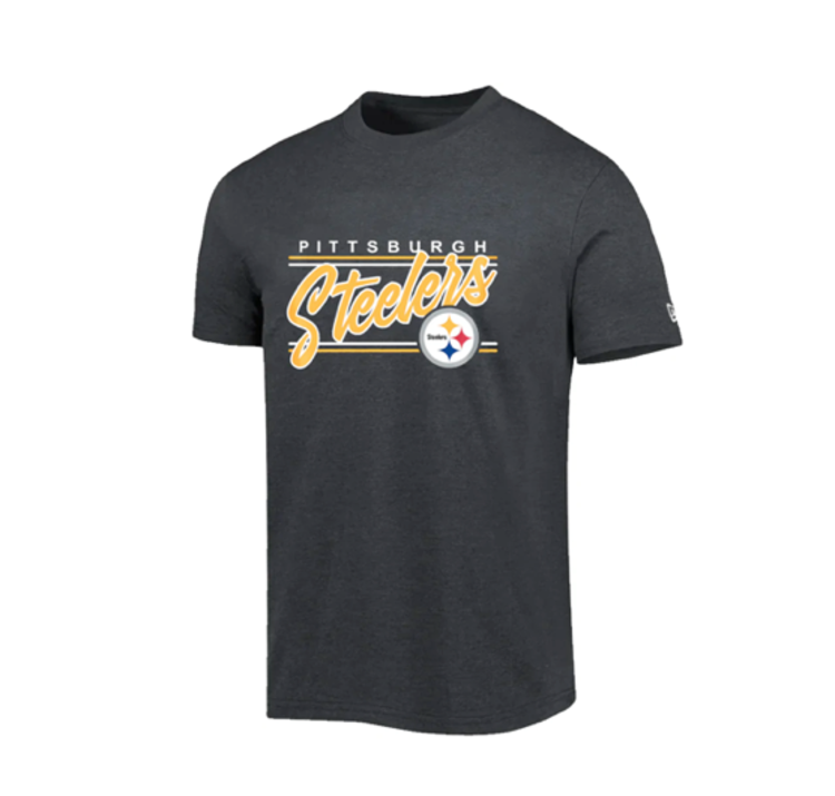 New Era Steelers NE M Black Script S/S Tee