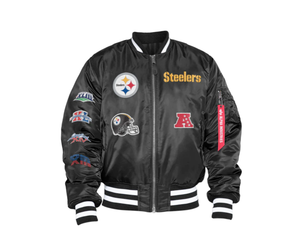 Steelers M NE Gray Block Arch Hoodie - The Locker Room of Downey