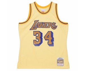 Khaki Black Swingman Shaquille O'Neal Los Angeles Lakers 1996-97 Jerse –  USA CAP KING