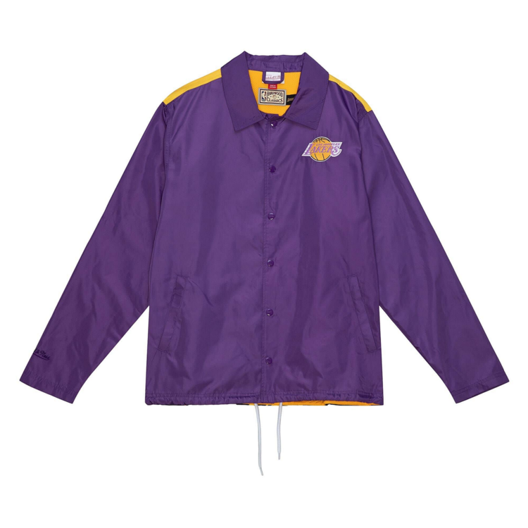 Mitchell and Ness LA Lakers M&N Big Face 5.0 Coaches Jacket Purple