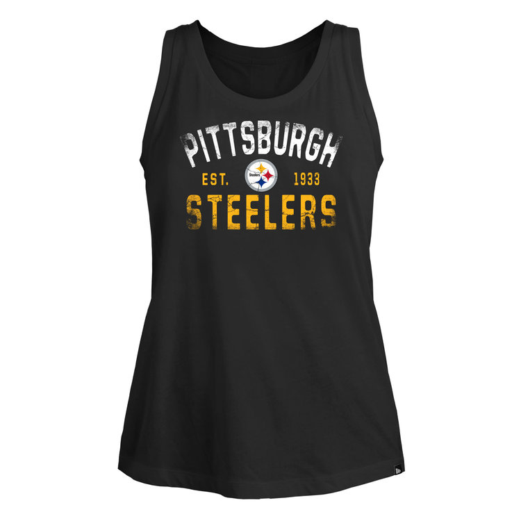 New Era Steelers W NE Black Scoop Tank