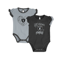 NFL Raiders Newborn Girl Too Much Love 2-Piece Creeper Set