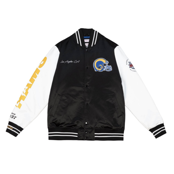 Raiders Mens Mitchell Ness Origins Varsity Satin Jacket