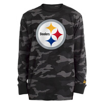New Era Steelers M NE Black Camo L/S
