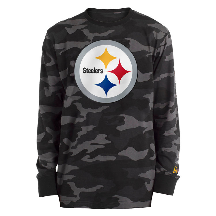 New Era Steelers M NE Black Camo L/S