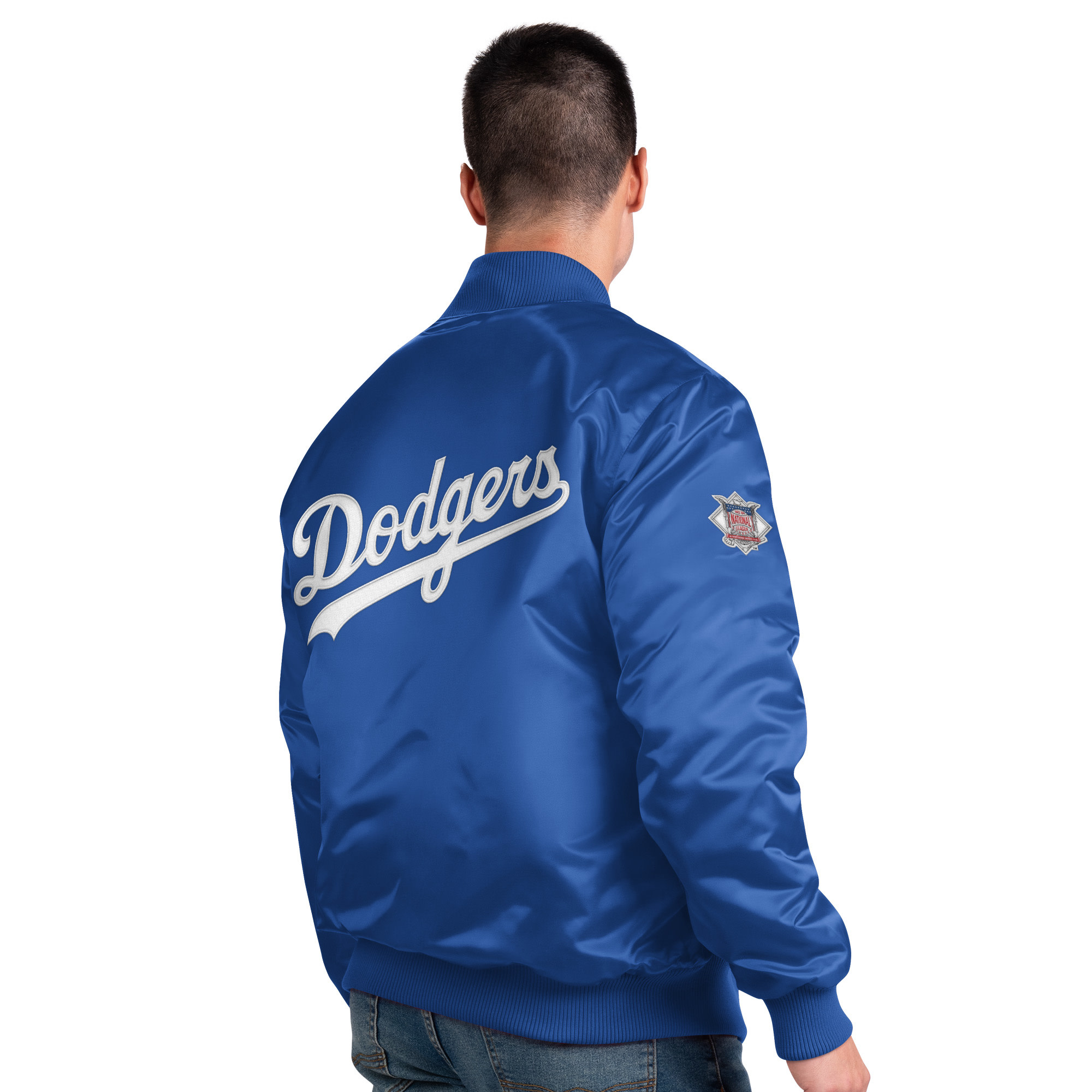 LA Dodgers M&N Lightweight Satin Jacket Wordmark Blue - The Locker Room of  Downey
