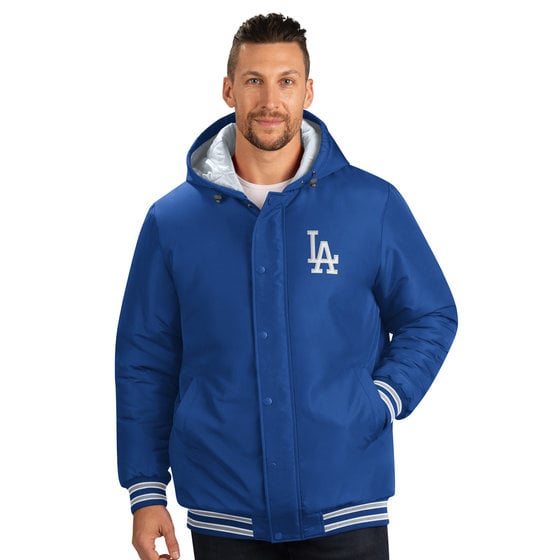 JH Design Men's Los Angeles Dodgers Reversible Wool & Leather Jacket